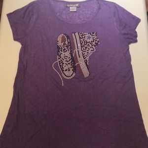 Sparkle by stoopher purple s/s t-shirt w/sneakers
